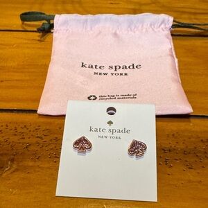 Kate Spade Glittery Pink Spade Earrings